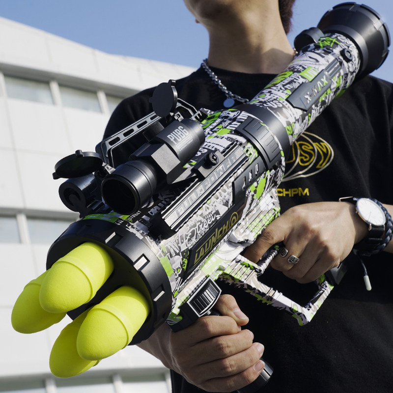 酷炫电动软弹连发男孩玩具涂鸦吃鸡弹射火箭炮电动玩具枪