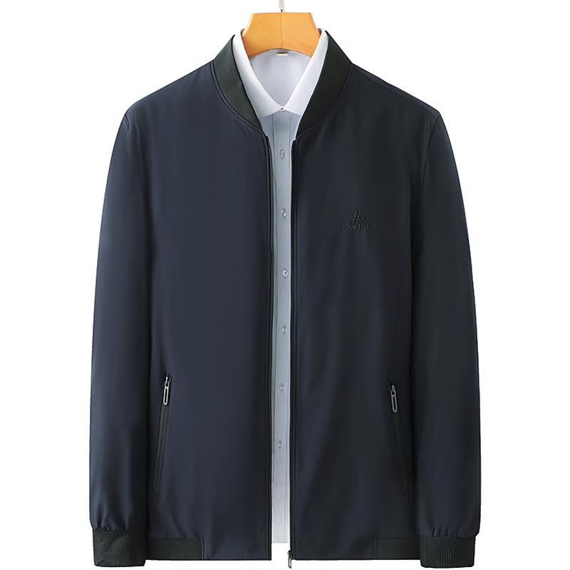 爸爸春装外套中老年人男装春秋季薄款宽松上衣中年男士休闲夹克衫