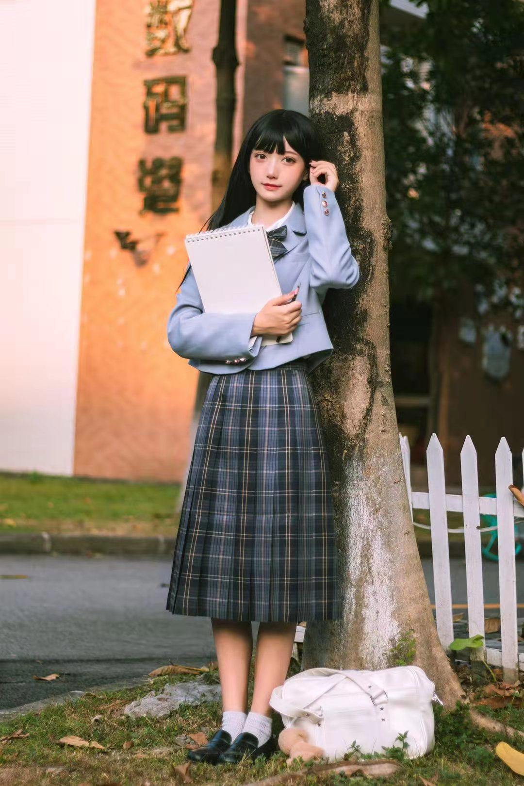 百褶裙制服jk原创65cm超长款裙和风轨道星河学生校服