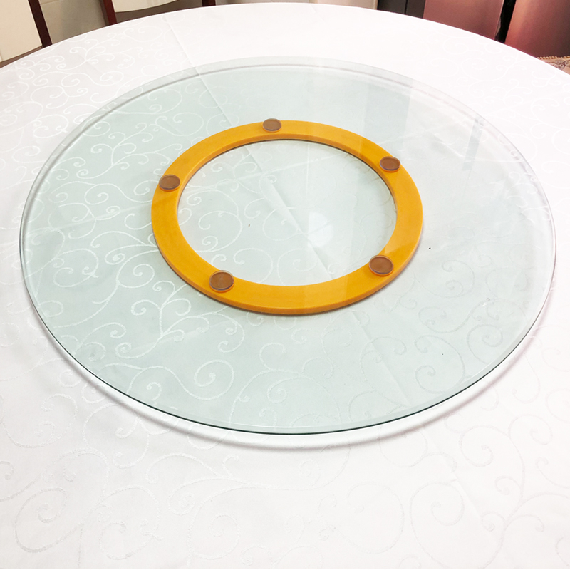 转盘餐桌钢化玻璃家用大圆圆桌旋转饭桌园台面玻璃转盘