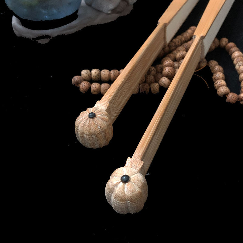 文玩折扇玉竹苏州老艺人制作梅花菊花花头型扇骨扇子