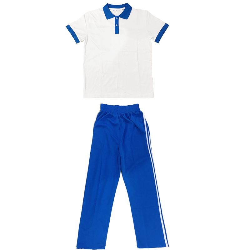 怀旧服装70-80-90年代校服蓝白初高中两条运动运动衣