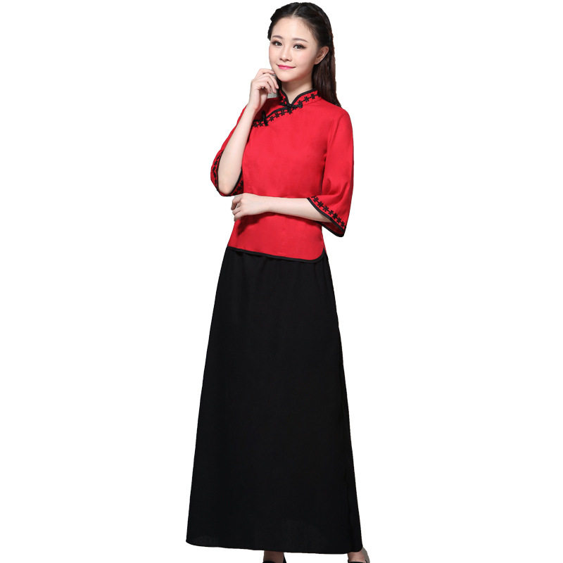 中山装女汉五四青年朗诵民国学生合唱古筝表演民族服装