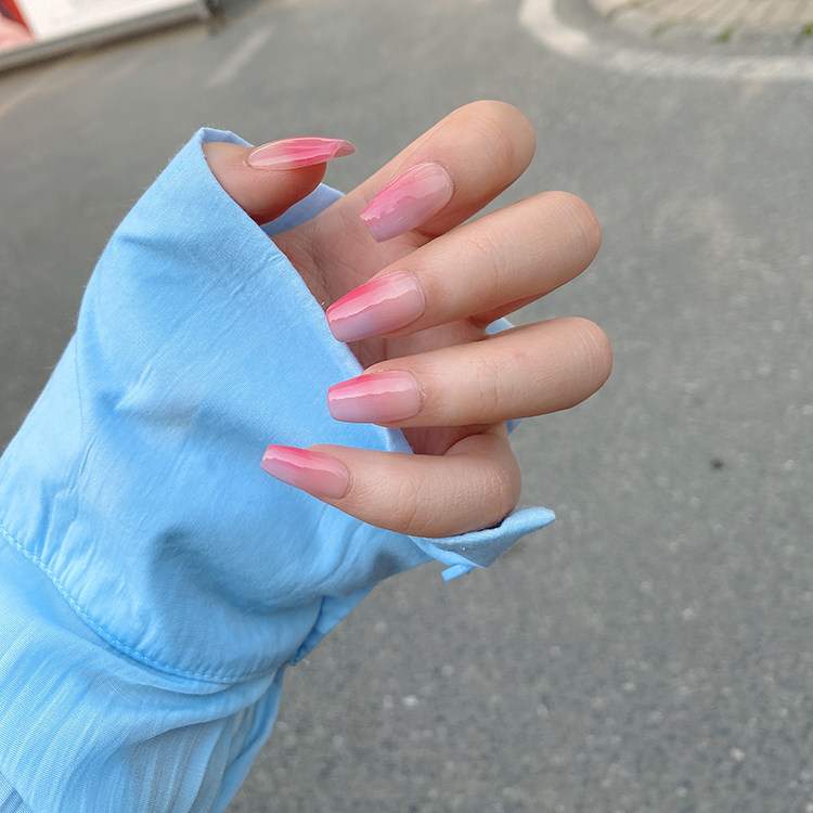 小红网红款假指甲小瘦中长梯形段位显瘦紫色美甲工具