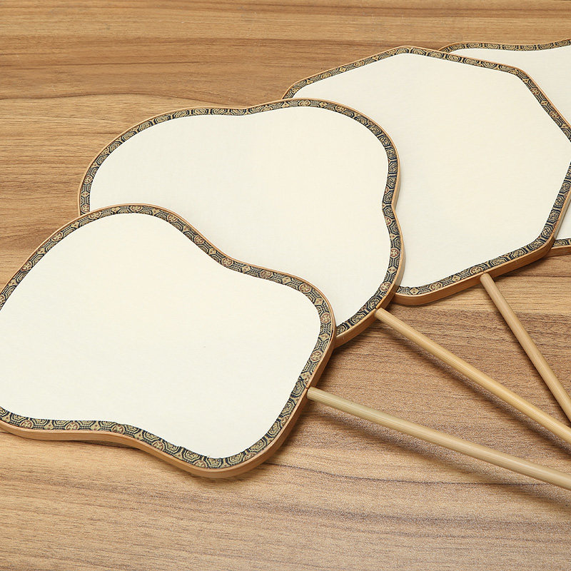 和扇堂空白团扇中国国风棕竹绘画工笔画熟绢宫扇扇子