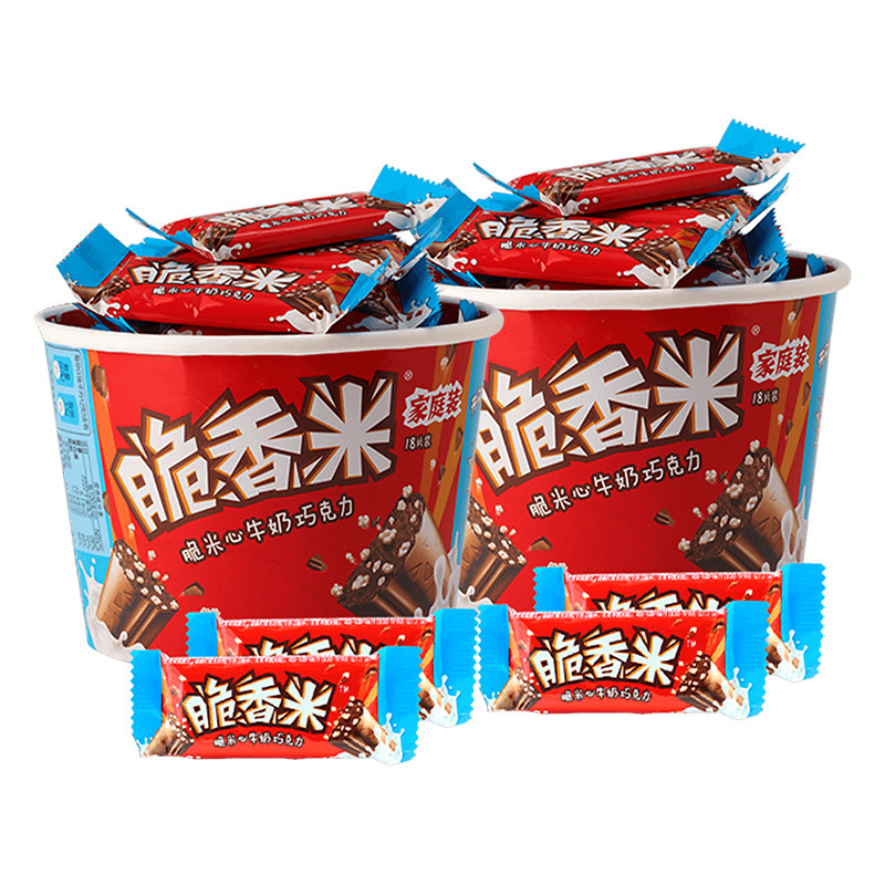 巧克力德芙香米牛奶夹心216gx2碗装儿童零食糖果牛奶巧克力
