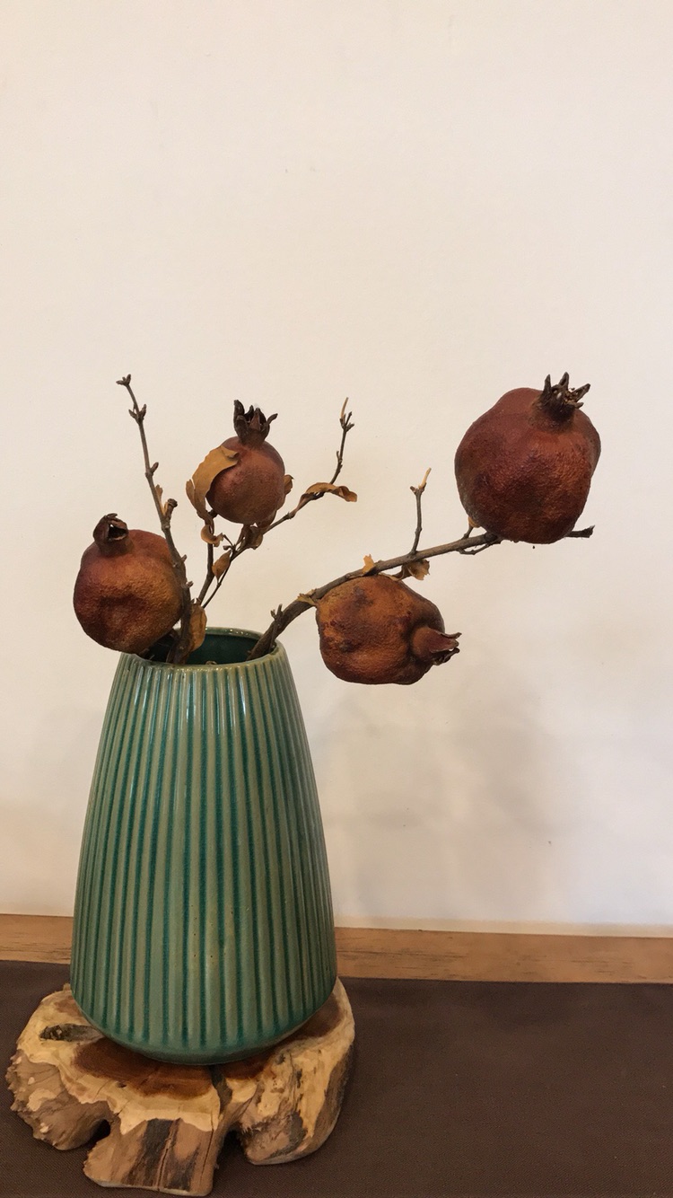 石榴清供风干小石晒干摆盘婚喜供果干果天然摆件