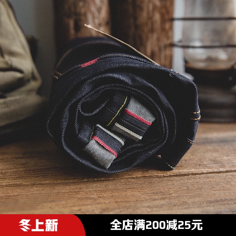 马登工装日系复古赤耳拉链原浆原牛牛仔裤阿美咔叽丹宁原色长裤男