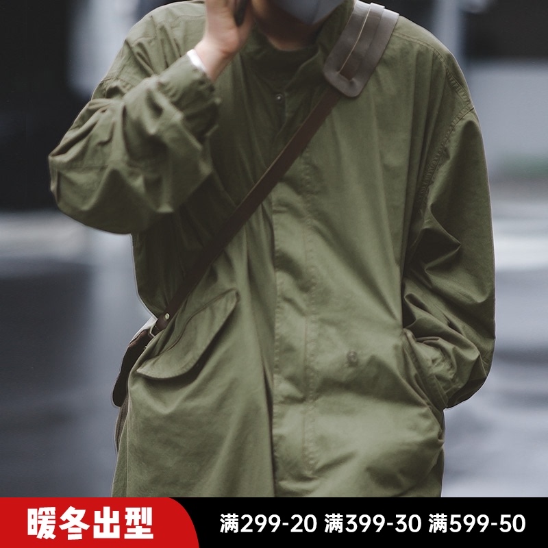 马登工装 美式复古二战M51战壕派克服鱼尾风衣长款大衣斗篷外套男