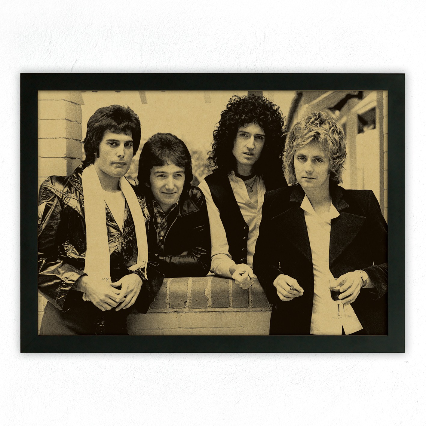 queen 皇后乐队摇滚音乐牛皮纸海报欧美乐队酒吧宿舍琴行装饰画芯