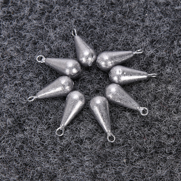 水滴铅坠防挂底水滴型带环通心坠海竿远投抛竿串钩钓鱼路亚鱼坠-图2