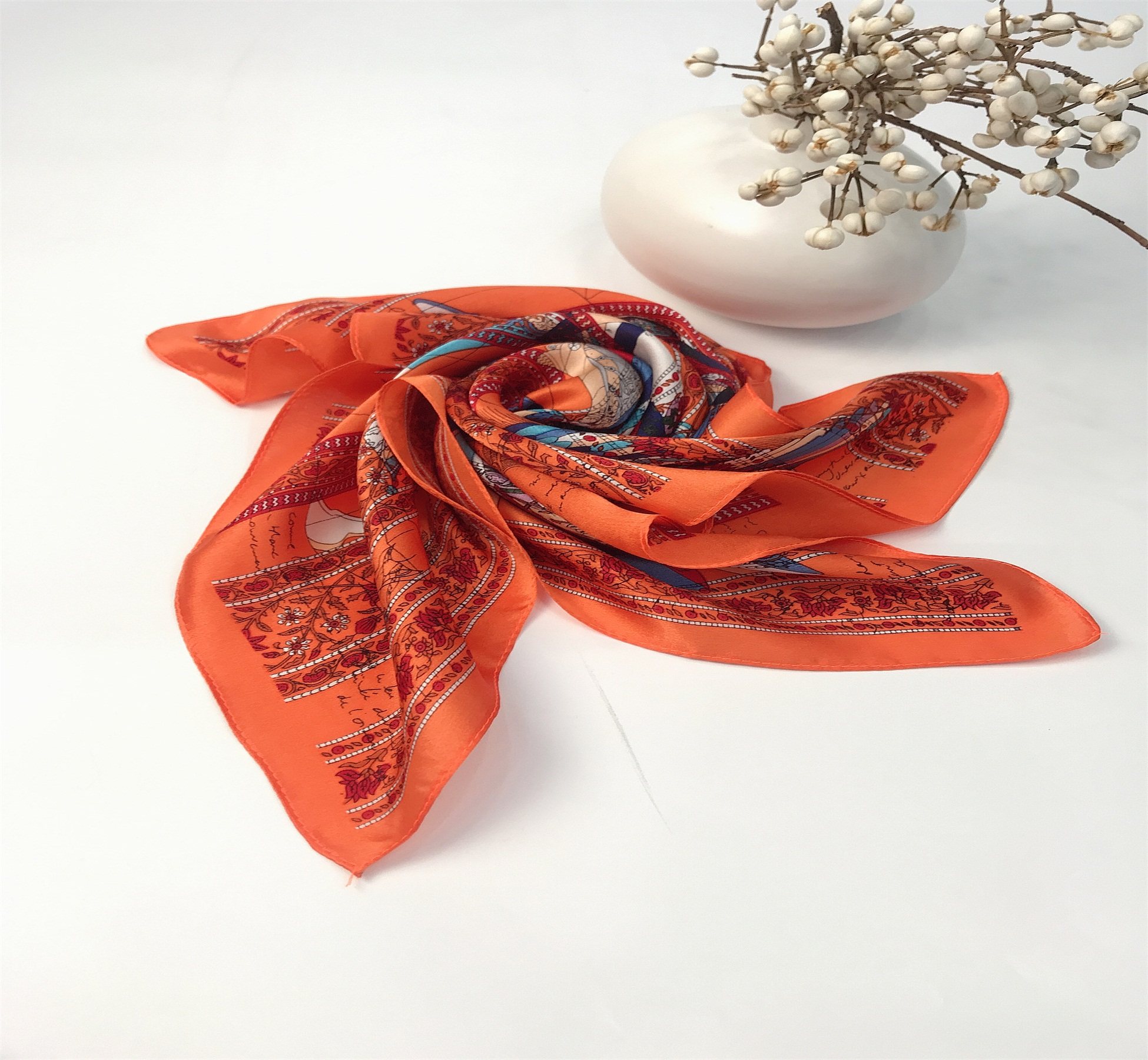 杭州烟霞绸艺时尚百搭春夏秋冬四季围巾100%蚕丝真丝围巾