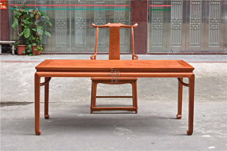 明清古典缅甸花梨电脑桌红木仿古家用书桌画桌书桌