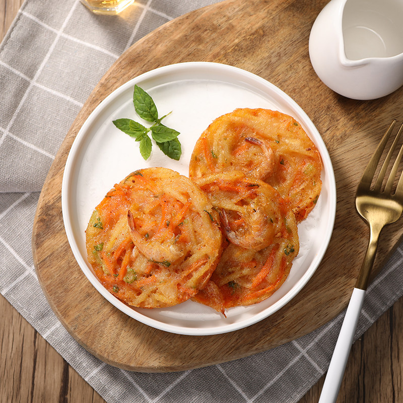 虾饼亚洲渔港米兰300g蔬菜香酥肉饼半成品油炸传统西式糕点