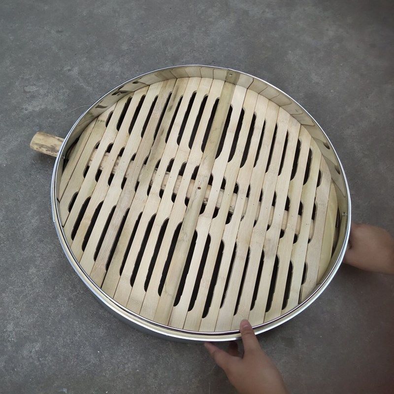 蒸笼铝合金包边商用加厚竹制蒸格包子馒头餐具笼