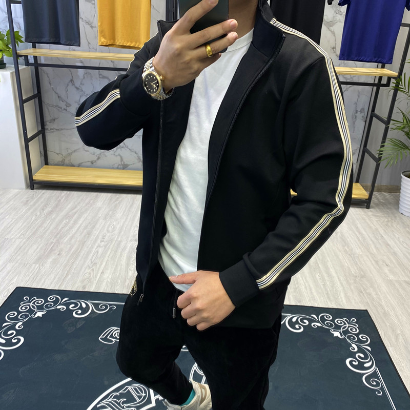 svip~帅炸了 舒适弹力+压胶拉链 春秋季时尚立领休闲夹克外套男潮