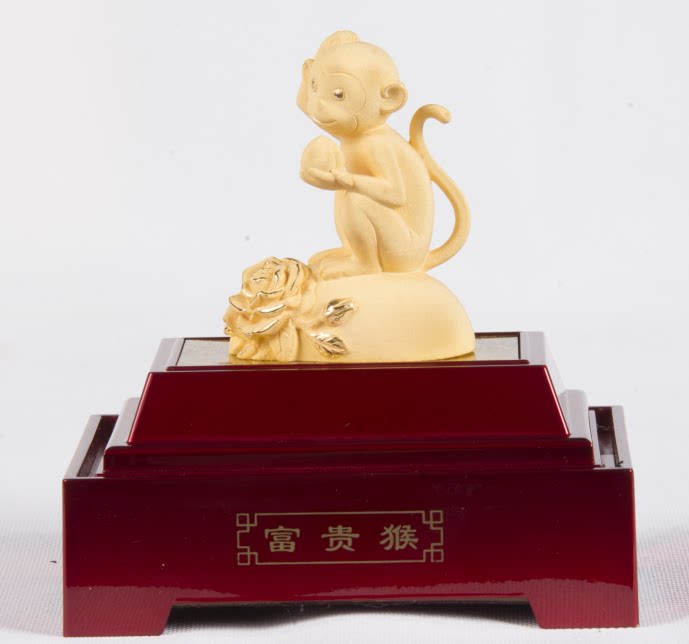 金猴摆件富贵沙金猴子工艺品2016年新款迎新新年摆件