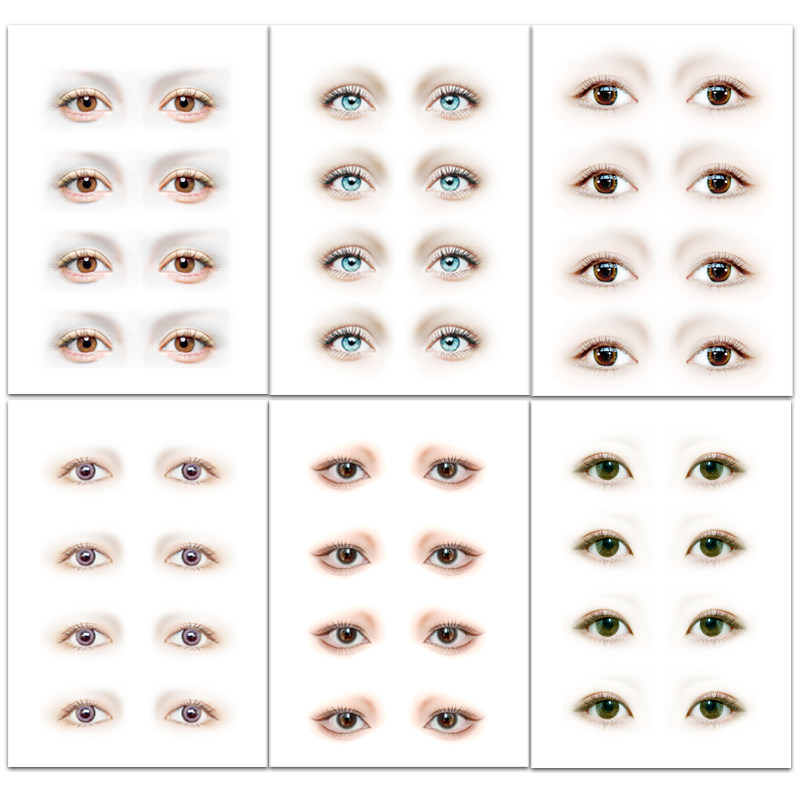 真人眼影眼睛模板图纸上画眉毛练习本纹绣化妆化妆