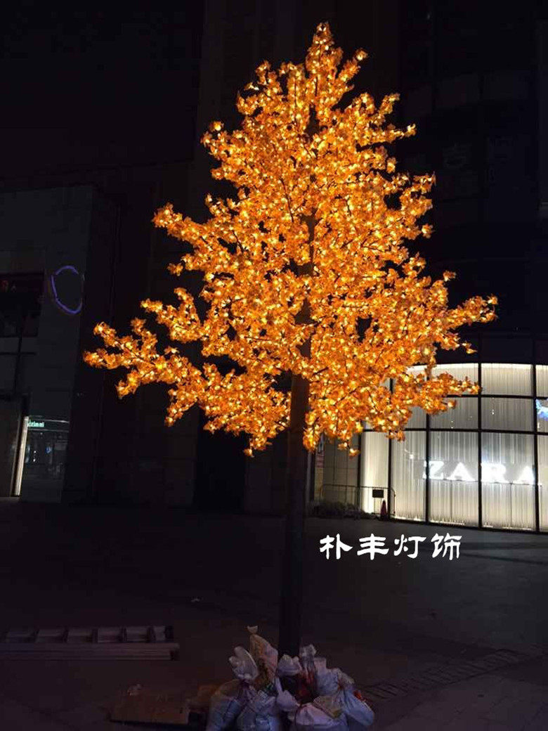led仿真枫叶树灯3米6米防水发光树景观装饰灯景观庭院灯饰