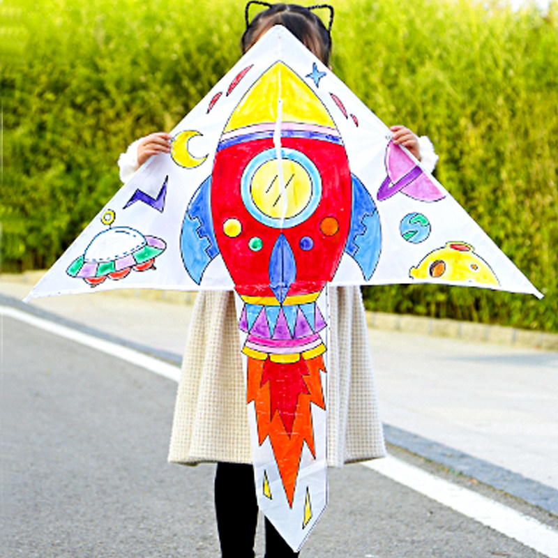 龙形创意涂鸦空白绘画包绘画风筝材料diy自制风筝