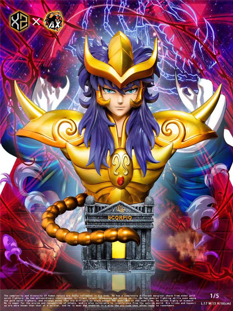 魔改gk黄金圣斗士十二xsax天蝎座米罗雕像手办