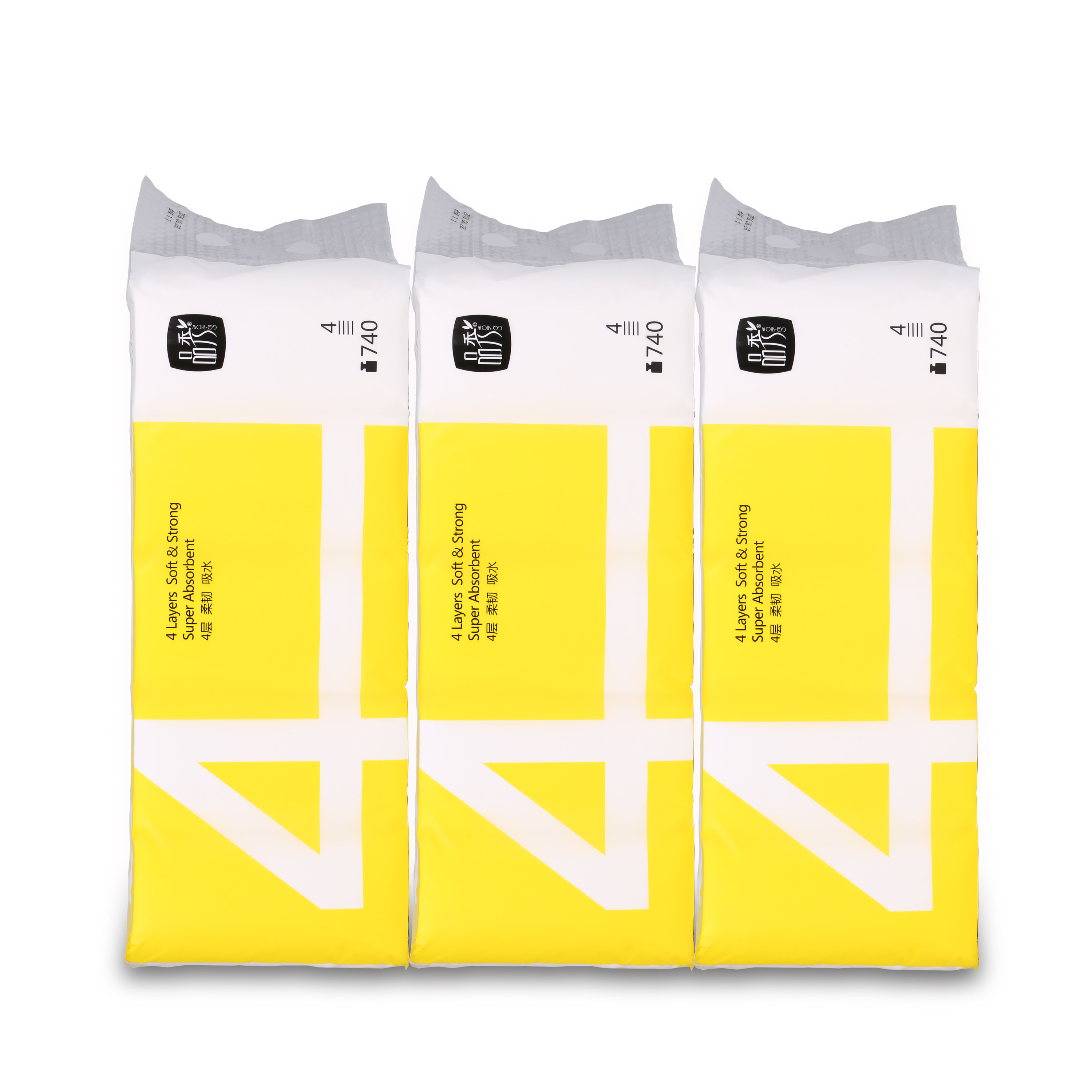 品秀4层手纸厕纸餐巾纸无芯家用原木卷纸家庭卷筒纸