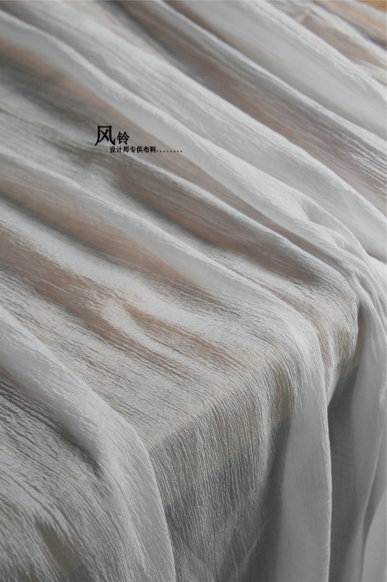 留白蝉翼薄纱肌肤纱纯色肌理网纱褶皱手工diy透视设计师服装布料