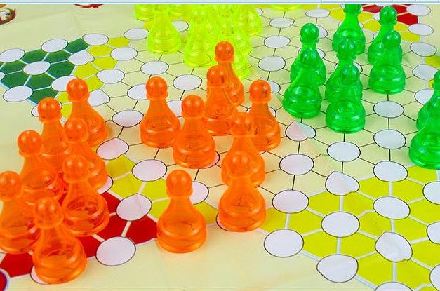 跳棋友明塑料老式大号萤光45粒盒装儿童益智跳棋