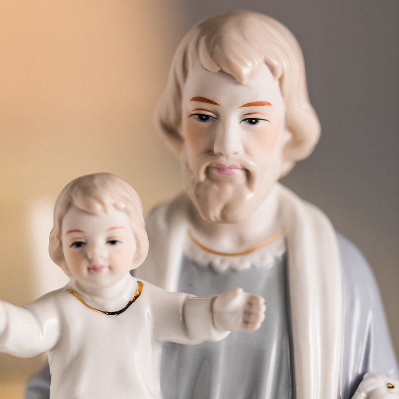 若瑟耶稣圣人摆件天主教圣像圣物教堂家庭雕像摆件