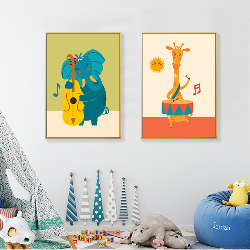 音乐装饰画儿童男孩卧室床头挂画幼儿园背景墙卡通现代装饰画
