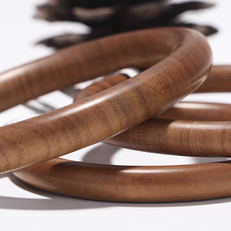 老山檀香木手镯男士手镯佛珠檀香木大气贵妃镯纯天然红木手镯女款