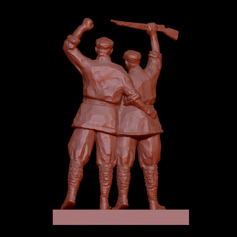 红军八路军解放军举手雕塑推荐模型圆雕图三三维3d模型摆件