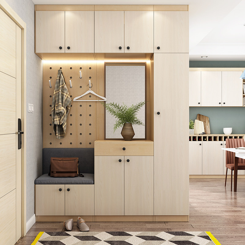 诗尼曼全屋定制进门入户整体鞋柜玄关到顶定制门厅定制走入式衣柜