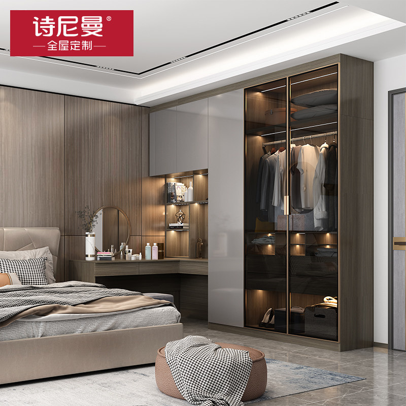 衣柜诗尼曼全屋定制走入衣帽间定制卧室整体家具开门定制走入式衣柜