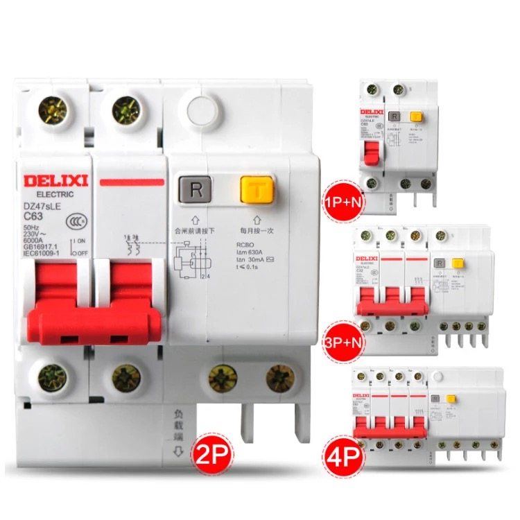 德力西电气空气开关dz47sle家用三相四线空调漏电保护器漏电保护器