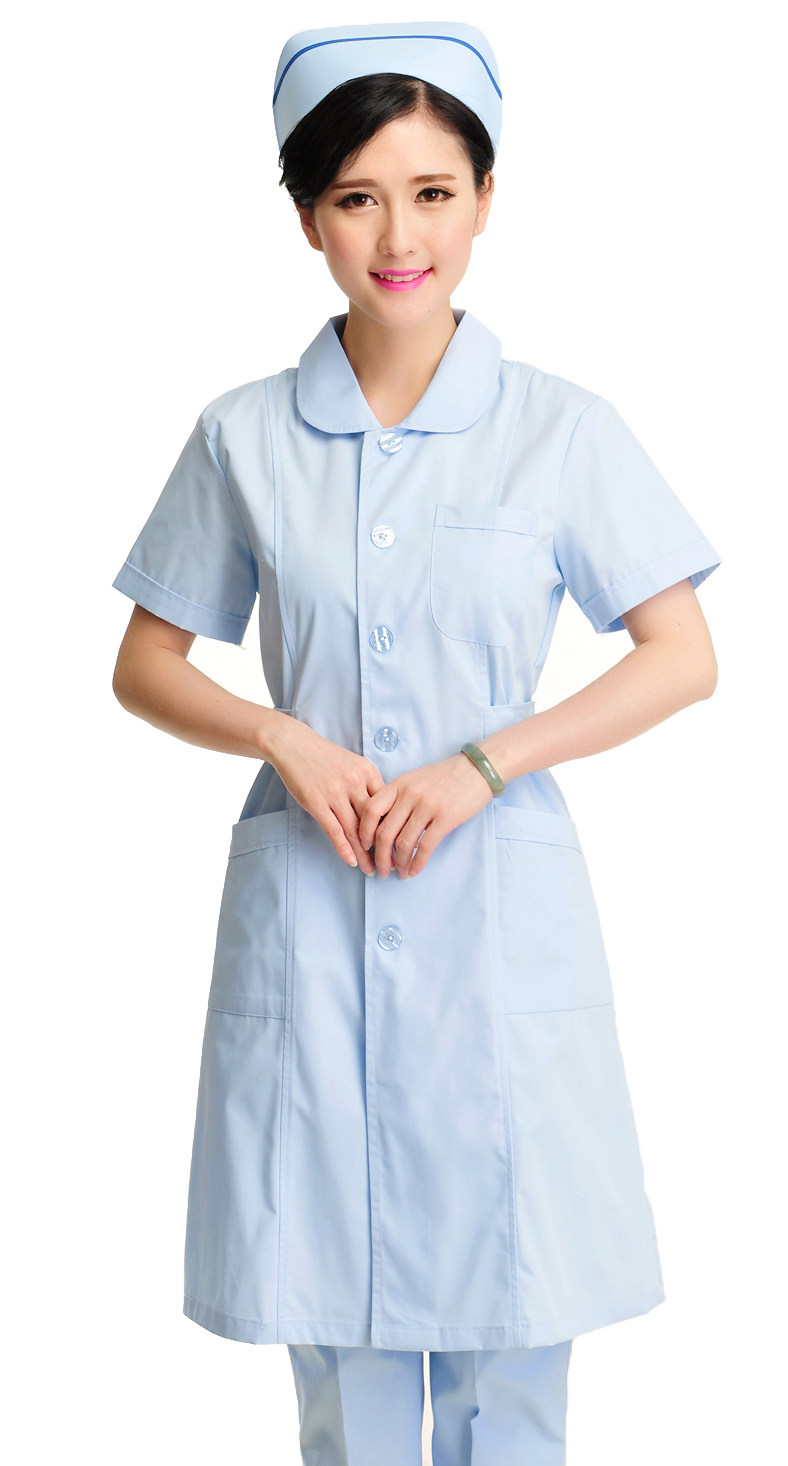 南丁格尔短袖隔离大衣白大衣学生护士白大褂医生圆领医护制服