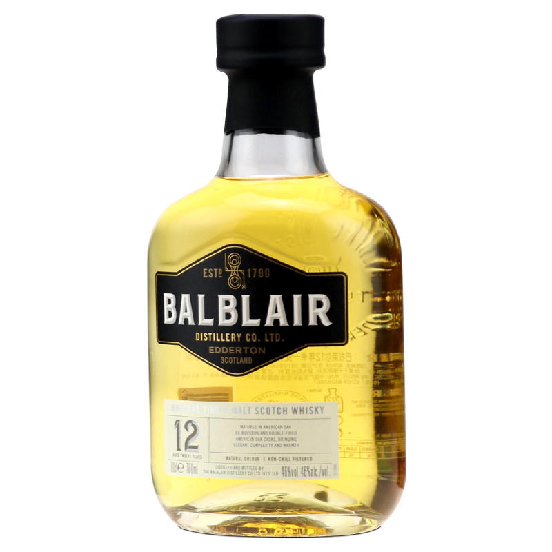 礼盒盒装巴布布莱尔12年单一麦芽威士忌700ml英国威士忌