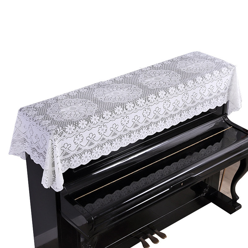 钢琴蕾丝罩套加厚简约镂空半罩盖布防尘罩盖钢琴罩