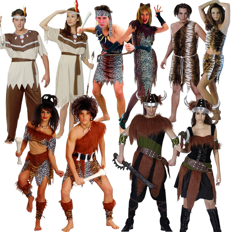 cos虎皮野人服装成人土著原始人豹纹表演演出服服饰