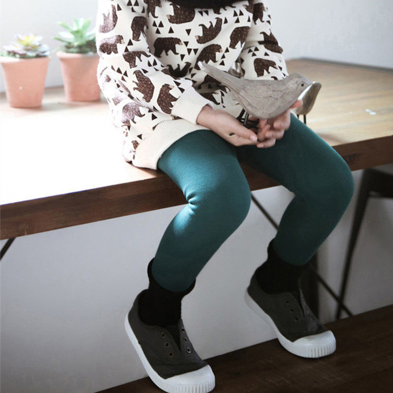 包邮韩国女童秋冬加绒打底裤儿童加厚白色裤子中大童外穿保暖长裤