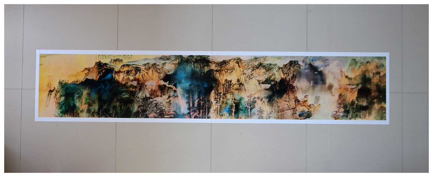 张大千庐山国画横幅山水画名家风景画高清微清微复制国画