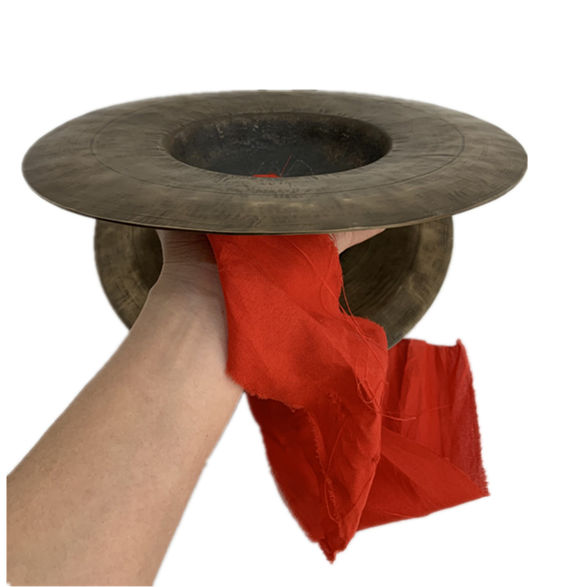 28cm手工优质二帽螺纹青铜铙钹精品合子纯铜腰鼓镲