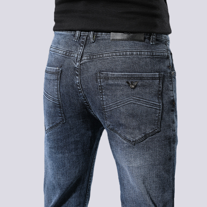 罗曼阿玛尼牛仔裤男潮牌夏季薄款韩版潮流高端奢侈品直筒修身长裤