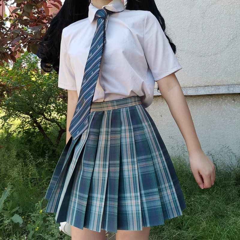 裙子jk格子正版百褶裙百褶套装全套半身制服半身裙