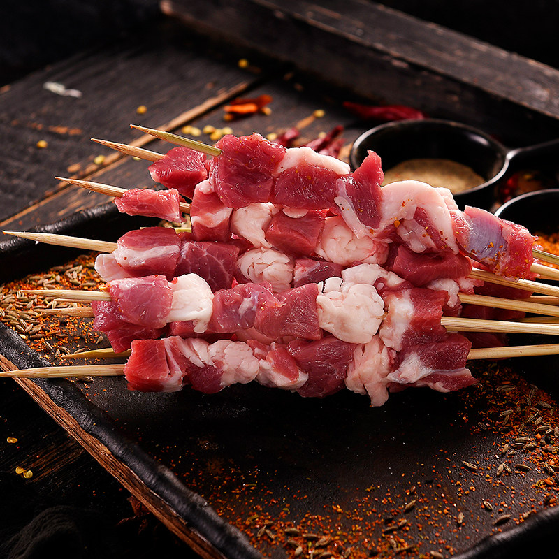 羊肉串伊顺国产清真500g内蒙古新鲜肉鲜肉羊肉串