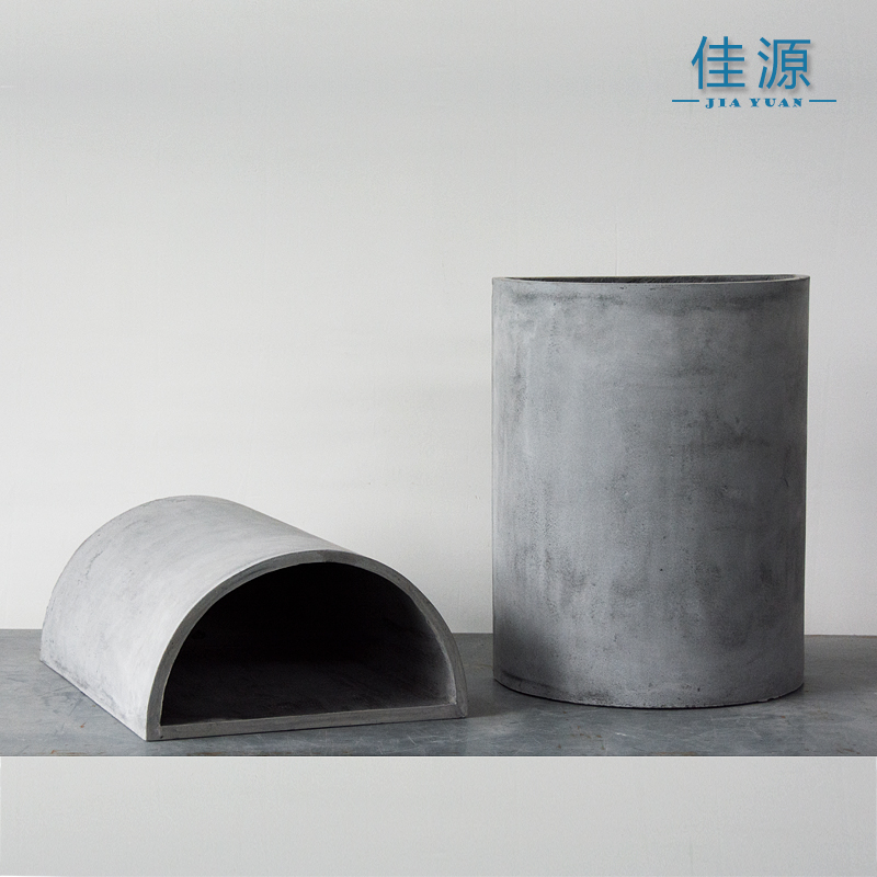 佳源半圆形半圆圆柱体水泥花盆现代个性工业简约花盆