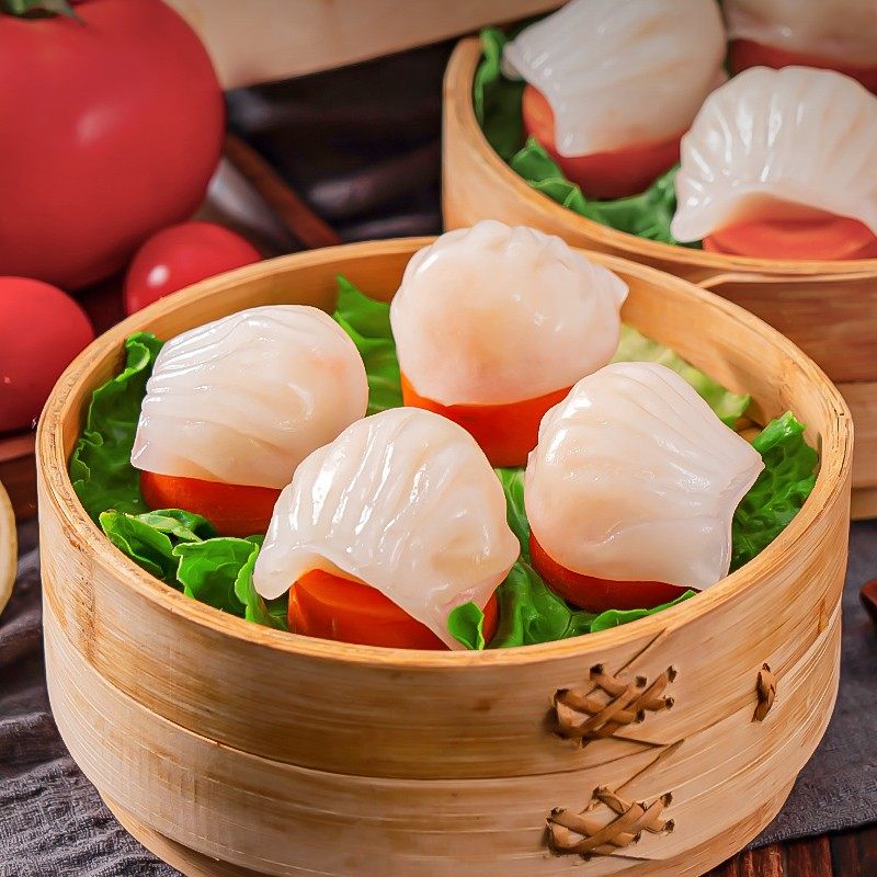 虾饺水晶港式餐厅速冻新鲜虾仁饺子广式早荼虾类制品