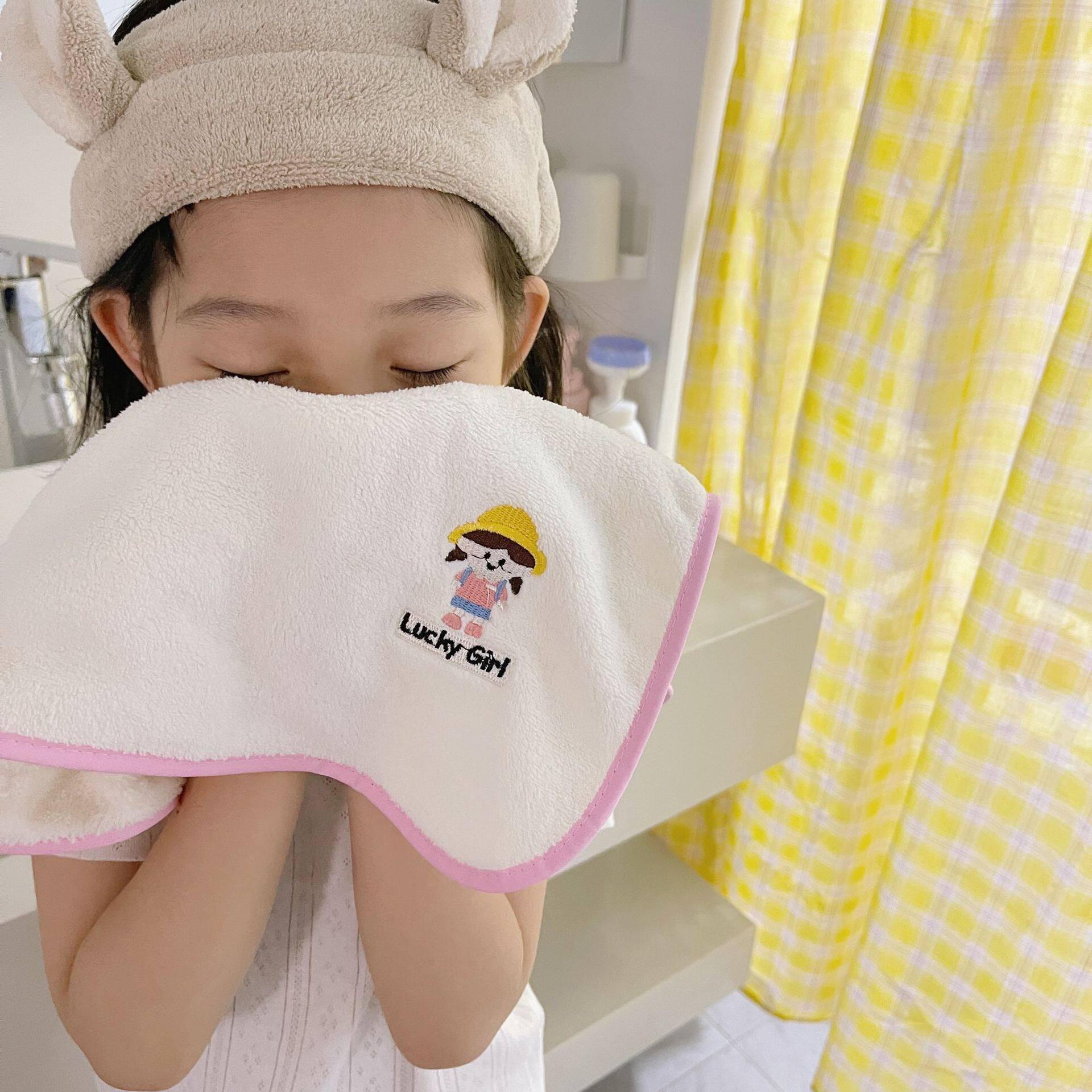 ins韩国儿童围嘴洗漱围脖口水宝宝擦脸毛巾口水巾