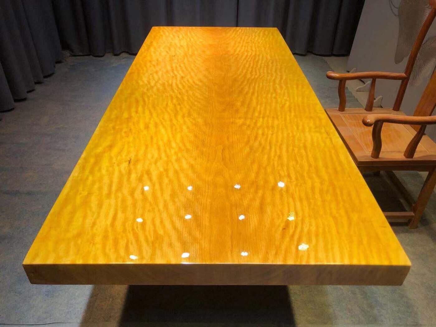 黄花梨大板桌实木原木茶桌茶台茶板菠萝格餐桌面红木家具整块清仓