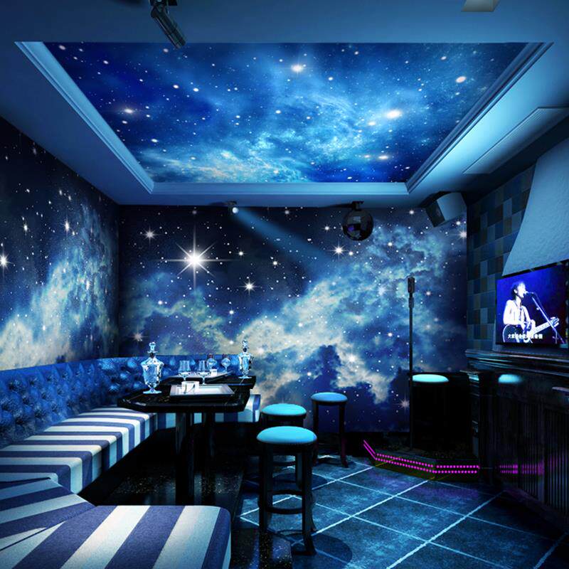 3d梦幻星空酒吧清吧ktv墙纸主题酒店客厅定制壁画